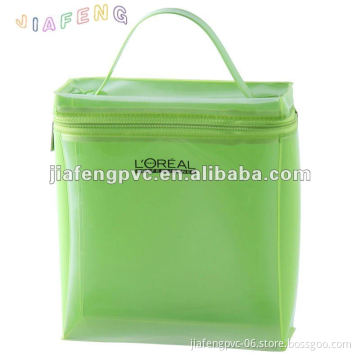 Clear Window Light Green TPU Promotion Toiletry Bag with Zipper Cover